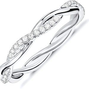 Twisted Rope Sterling Silver Cubic Zirconia Band